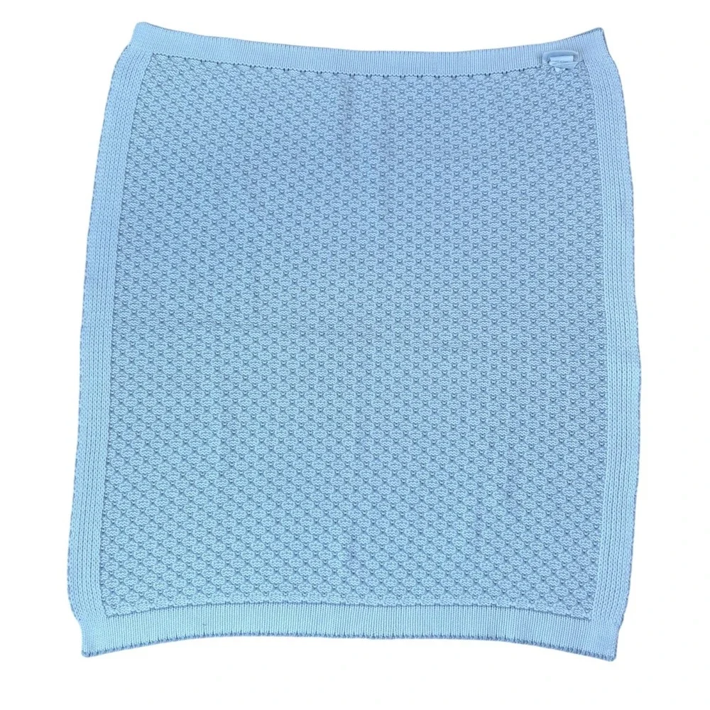 Pottery Barn Kids Knit Honeycomb Baby Blanket Gray‎ White Cotton Blend Nursery
